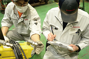 チェックシートによる社内立ち合い